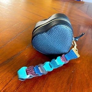 Cute Small Mirror Pochette - Heart Shaped - Detachable Handle becomes Key Chain